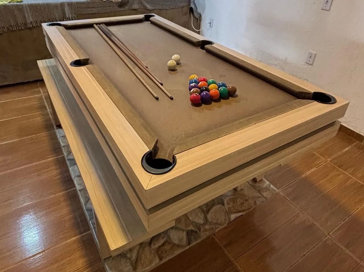 2 in 1 Pool Snooker and Dining Table Made Entirely of MDF with Stone Base64374837099393121