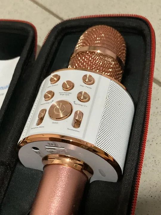 Karaoke microfone bluetooth portátil
