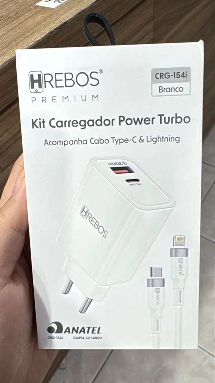 Carregador Rápido 30W USB-C + USB-A para iPhone e Android - Preto - Foto 4