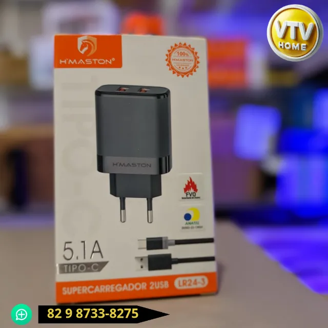 Carregador de Celular Turbo Tipo C 25W + Entrega Grátis e Garantia