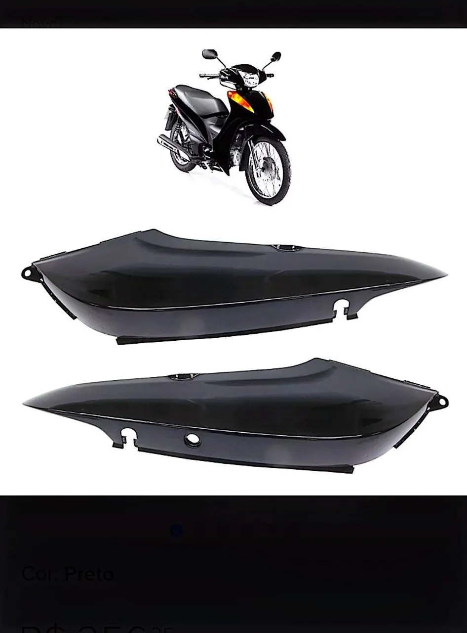 Carenagem Lateral Honda Biz 100 2011 biz 110.. - Cor Preta