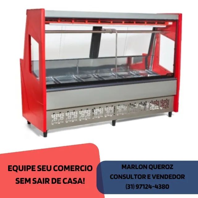 Balcão de Carnes 2M Vermelho Polar
