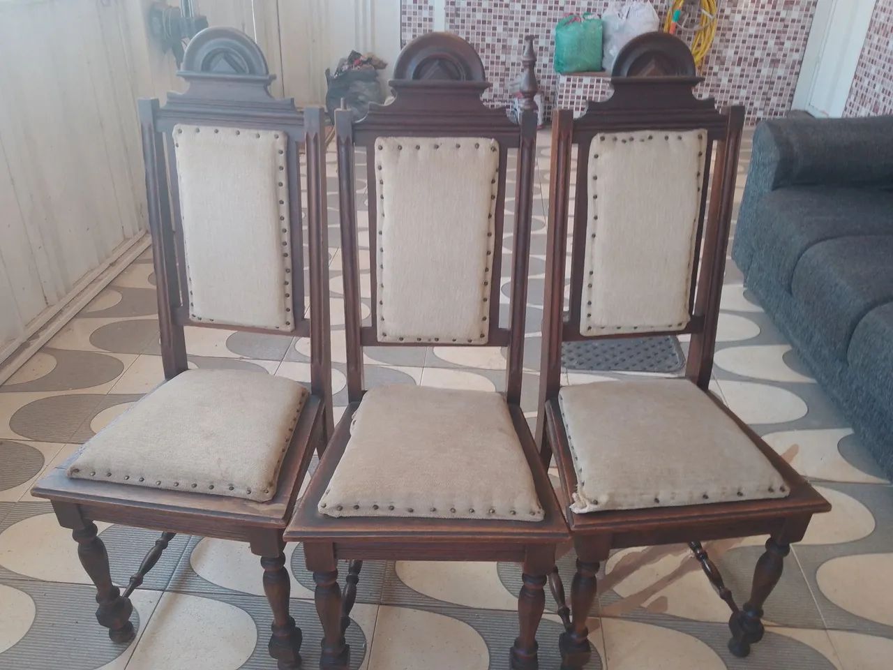 Conjunto de 3 Cadeiras de Jantar Clássicas
