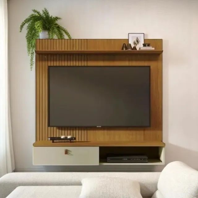 Painel para tv até 55 polegadas na cor cumaru opala (gett moveis) (produto novo de loja)