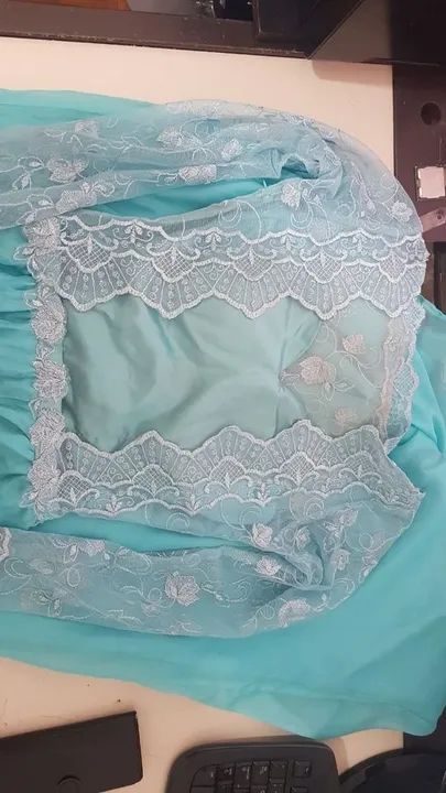 Vestido festa madrinha casamento longo verde Tiffany P e PP  - Foto 2