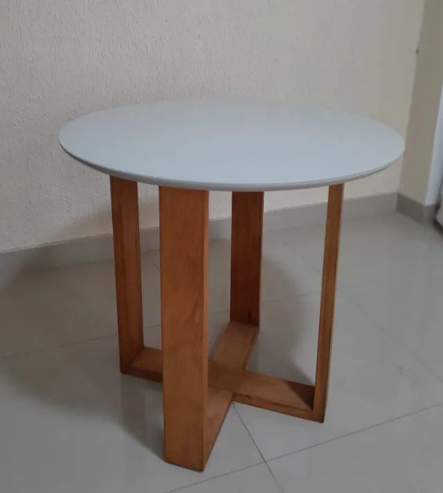 esa Evelin 90 MN Tampo Maia Redondo Imbuia Mel.Off White Carvalho Decor