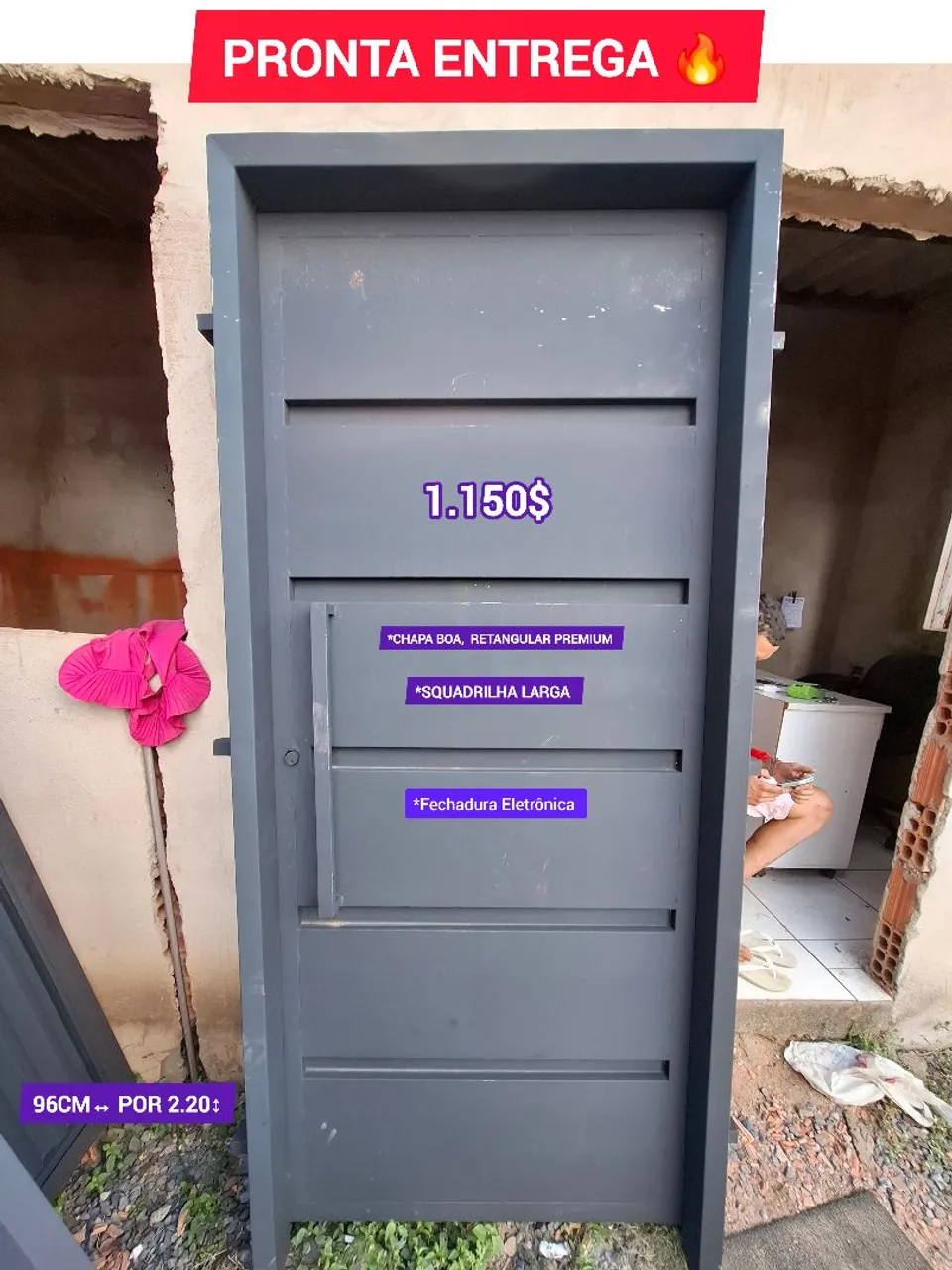 Portão PREMIUM - 96cm x 2,20m , fechadura Eletrônica!