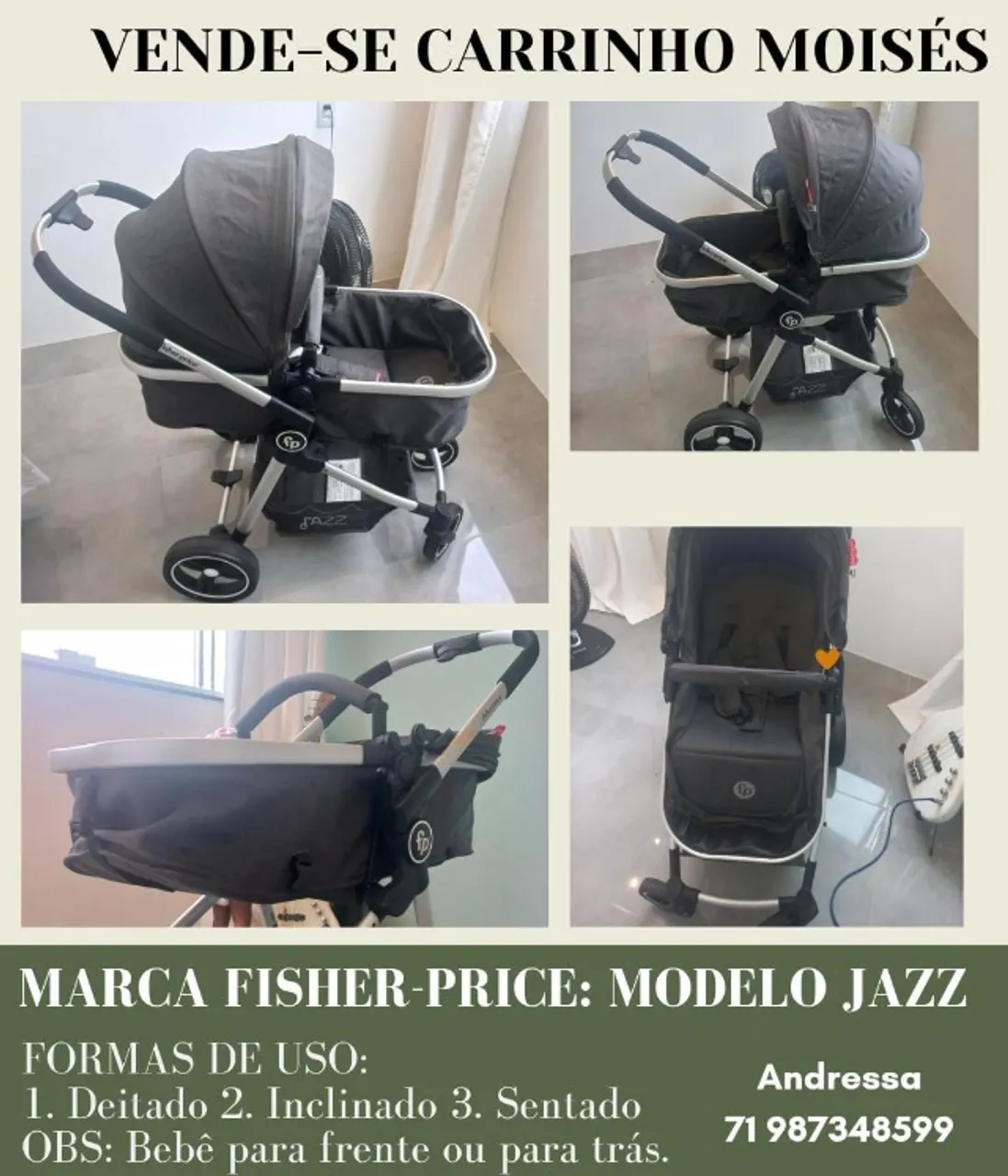 Carrinho de bebê Fisher-Price modelo JAZZ
