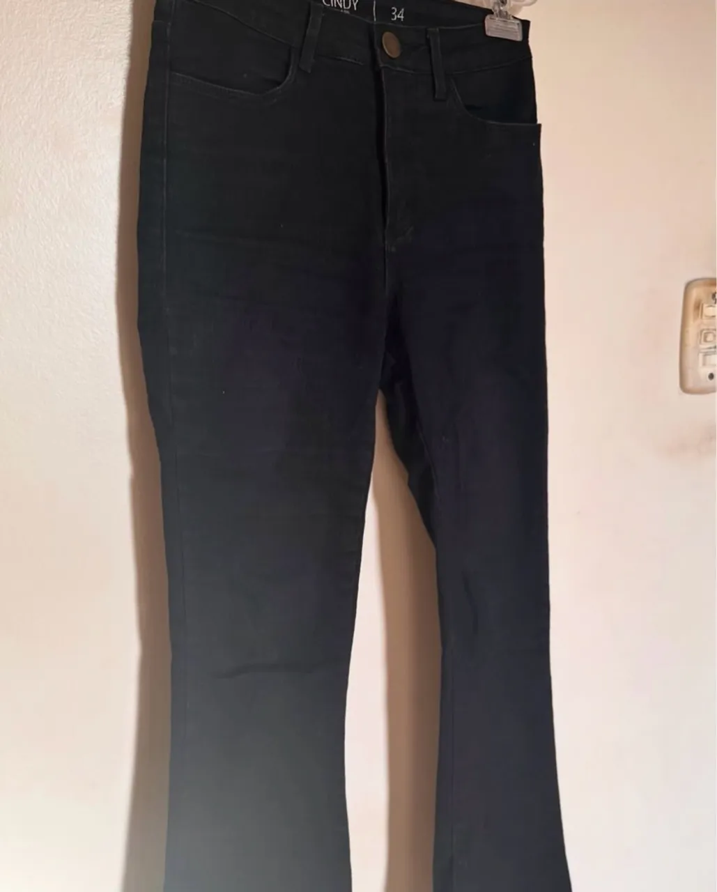 Calça Jeans Bootcut Preta - 34