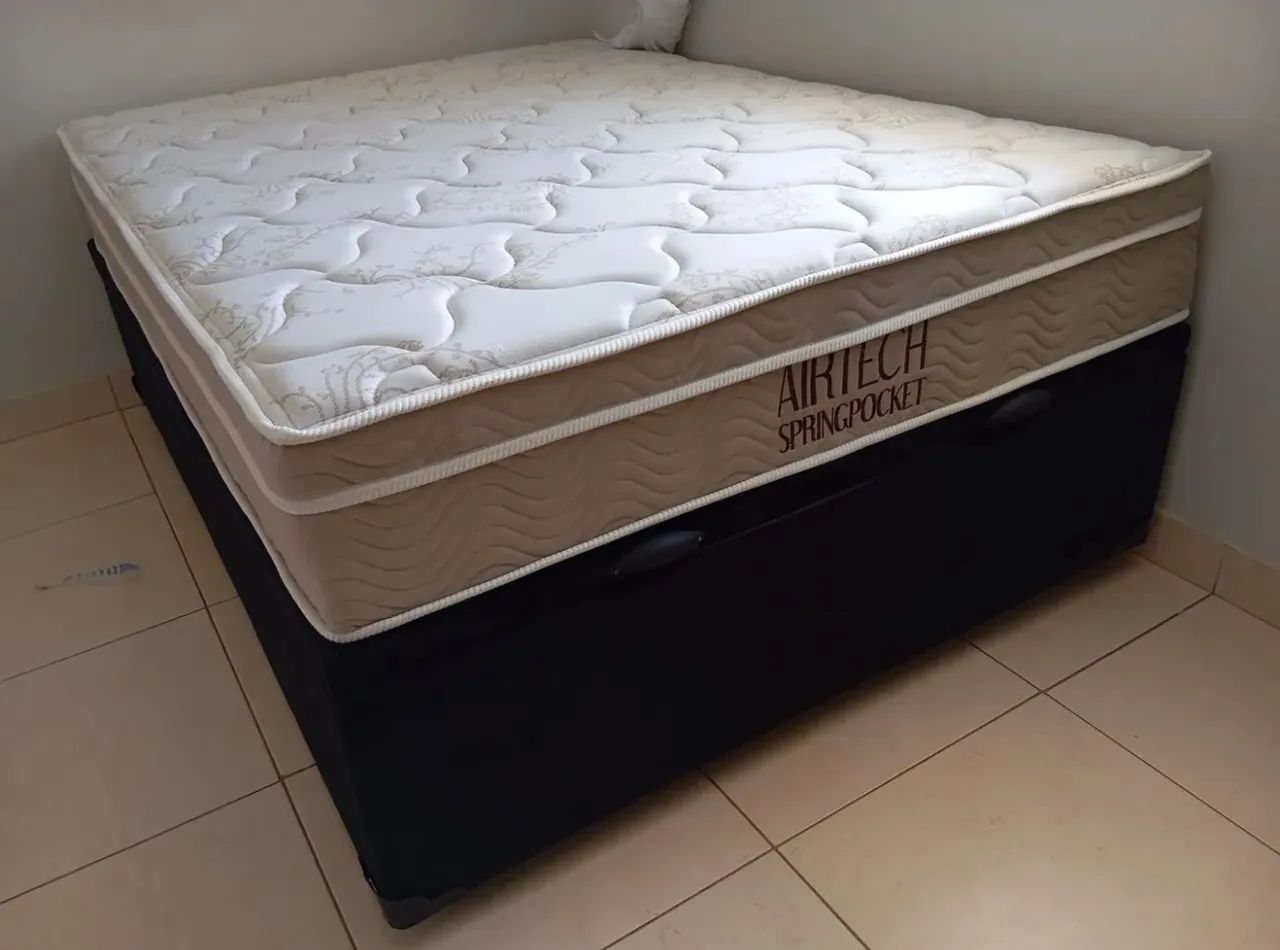 Cama Box Casal Baú Molas Ensacadas / Pronta Entrega