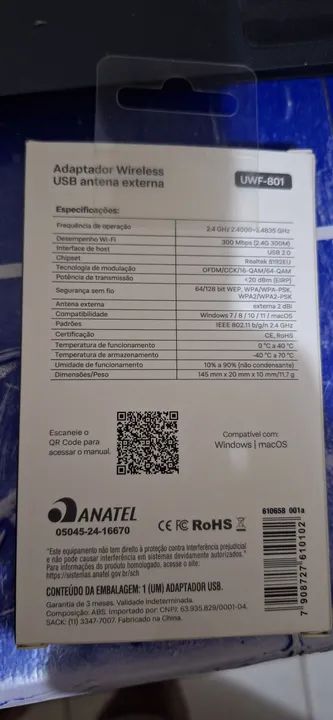 Adaptador wireless novo