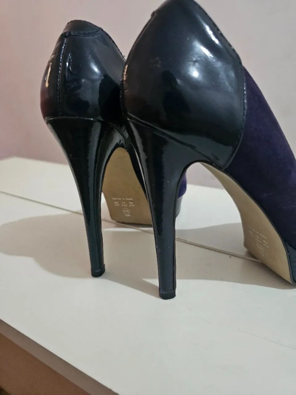 Sapato Peep Toe - 34 - Azul Marinho  - Foto 3