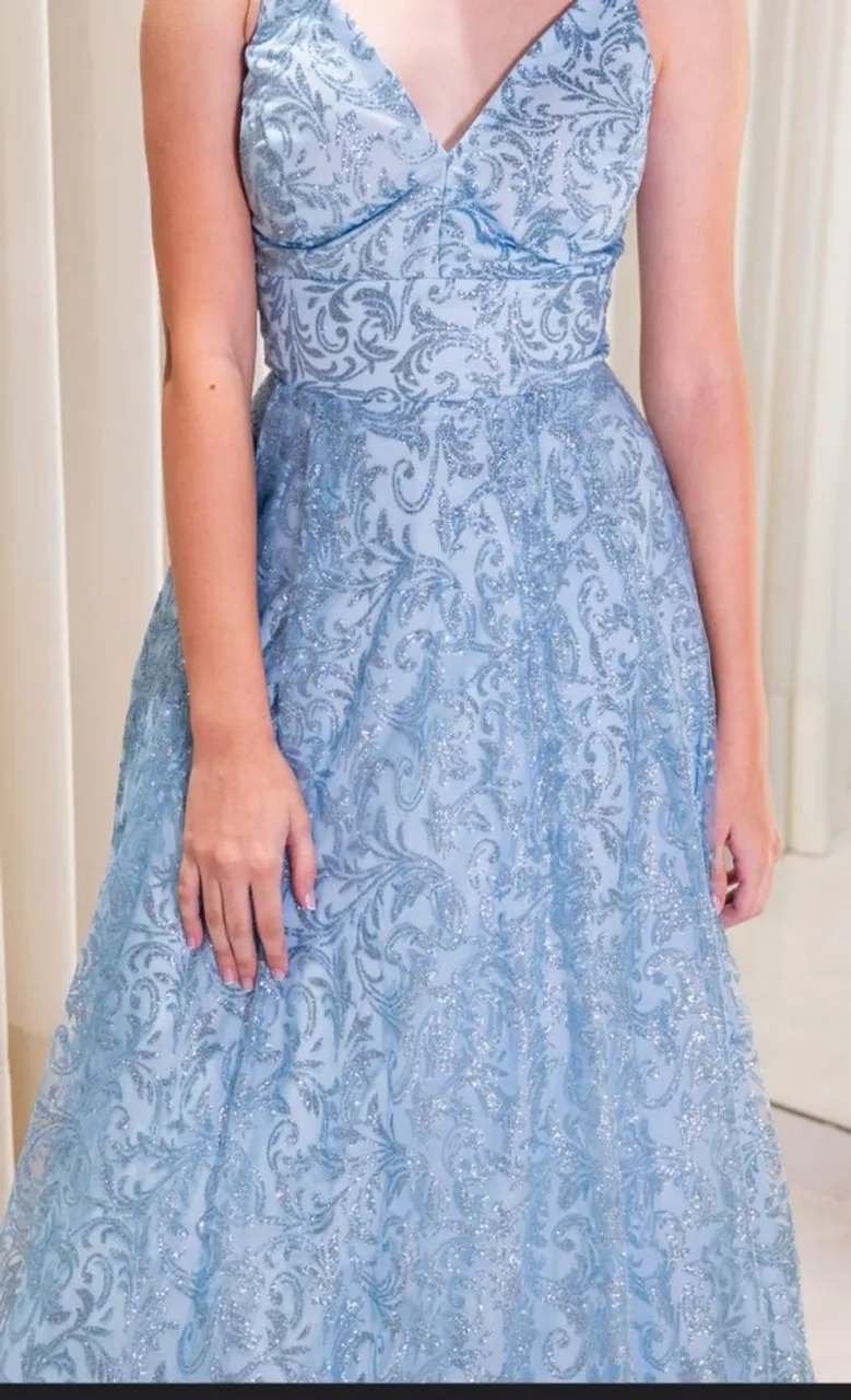 Vestido Azul de Festa - Novo