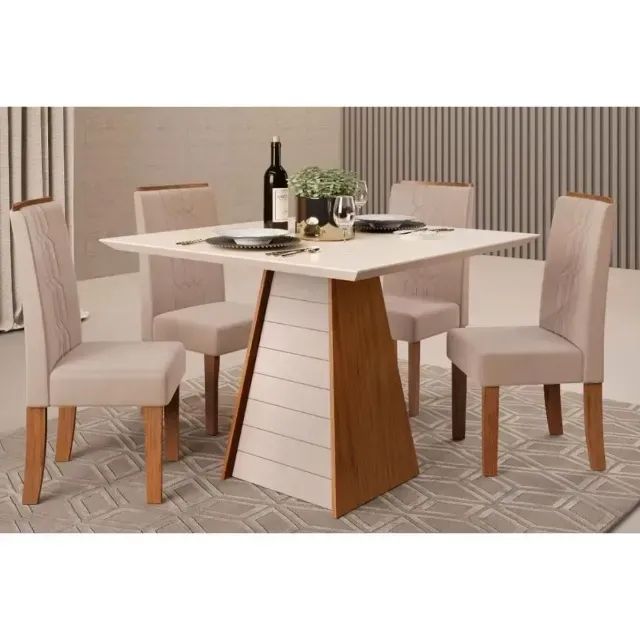 Mesa Quadrada NOVA com 4 Cadeiras FRETE E MONTAGEM GRÁTIS