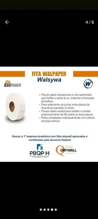 Fita Papel Microporoso para Gesso/Drywall - Foto 3