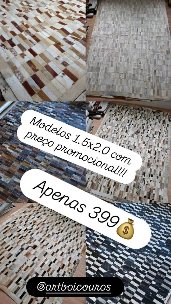 Tapetes de couro 1.5x2.0 em promoção!