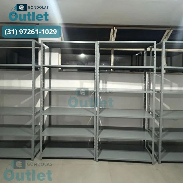 Prateleiras de aço cor cinza 6 bandejas Novas pronta entrega