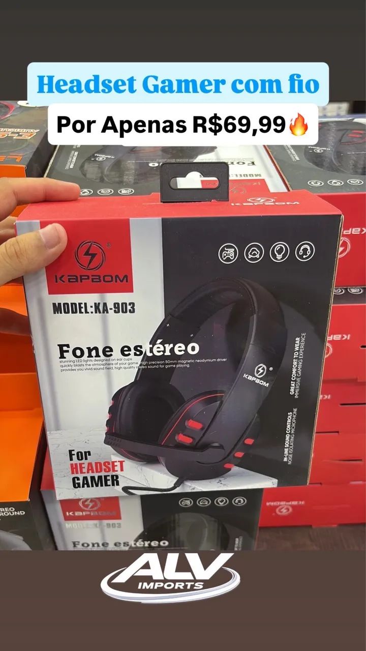 Headset Gamer com fio - Entrega Rápida!!