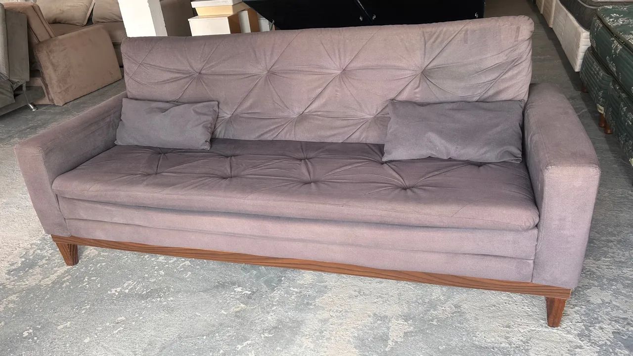 Sofá Fixo 3 lugares acabamento em MDF.  - Foto 3