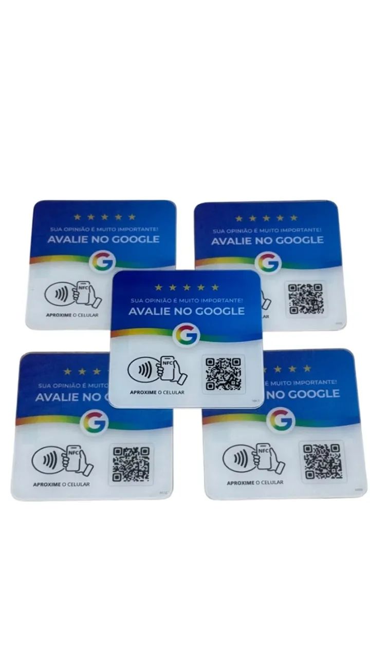 Placa de avaliação no Google com NFC e QR Code - 10x10 cm - Foto 2