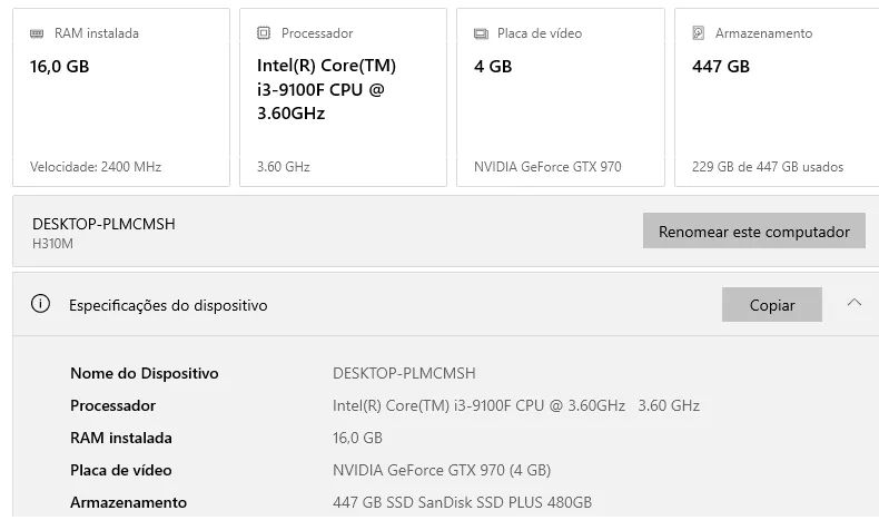 Vendo PC Gamer - Intel i3 9100F + GTX 970 4GB - Foto 3
