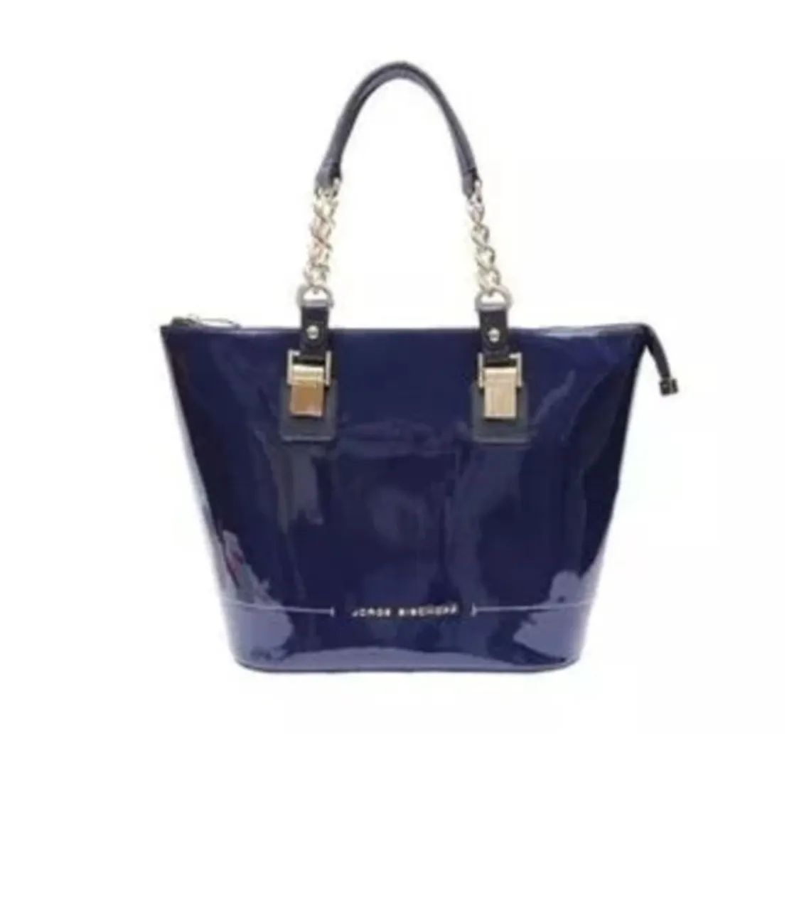 Bolsa de Couro Jorge Bischoff Azul Marinho - A29 x L42 x P14cm