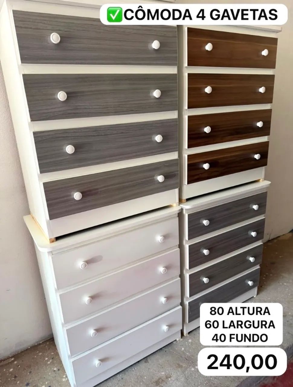 Cômodas Novas MDF 4 Gavetas (Entregamos) - Foto 2