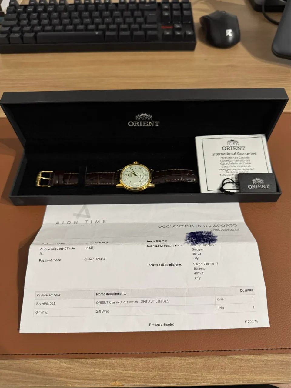 Relógio Orient Bambino Ouro Automático 