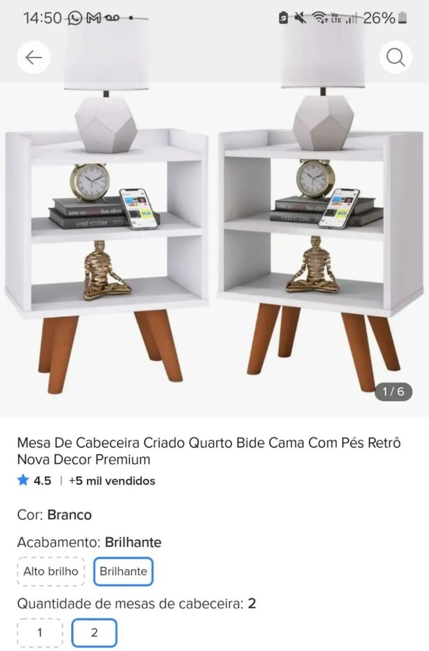 Par de mesinhas de apoio  - Foto 2