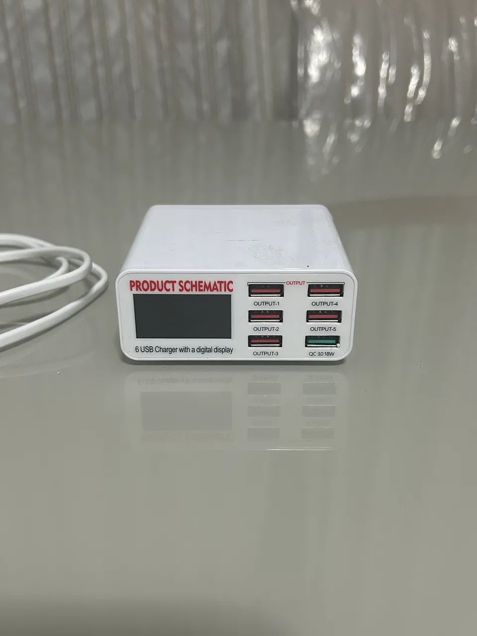 Display Digital Usb De 6 Portas Bloco De Saída Inteligente - Foto 2