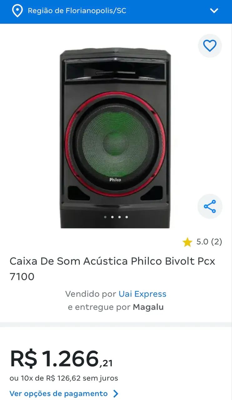 Caixa de som pcx 7100