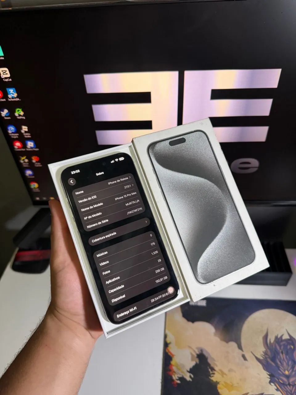 IPHONE 15 PRO MAX 256GB BRANCO - Foto 3