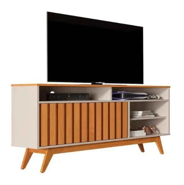Rack P/ tv de áte 55 polegadas turim com portas ripada Novo Direto da Fabrica  - Foto 2