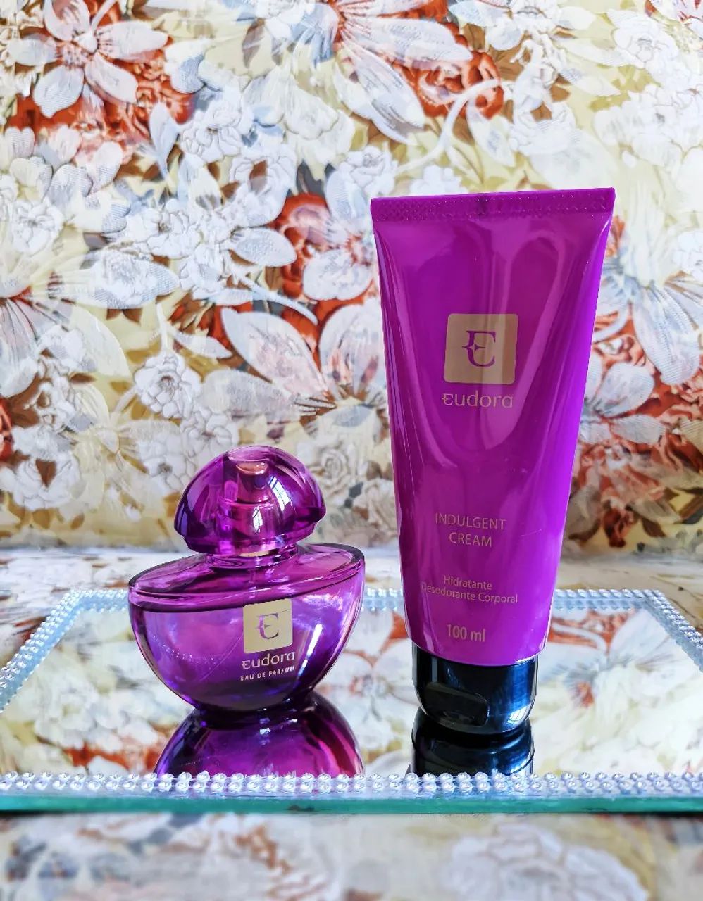 Kit Presente Eudora Roxo - Perfume e Creme Femininos