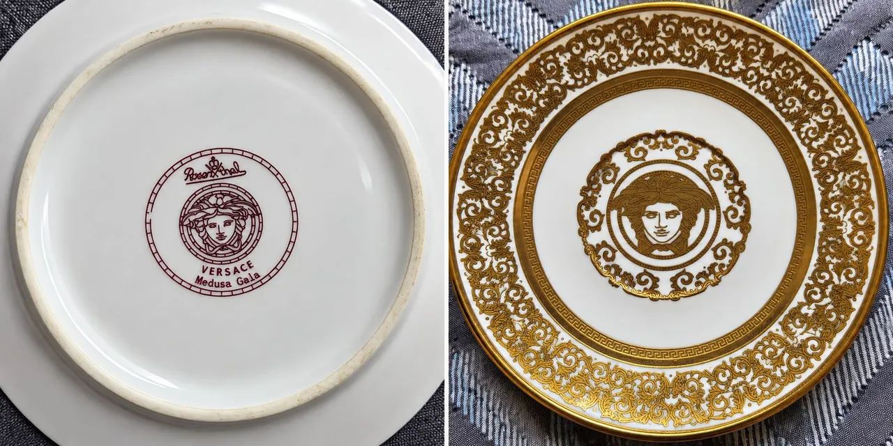 Lote 8 Pires Avulsos Versace Meets Rosenthal - Medusa Gala (13cm