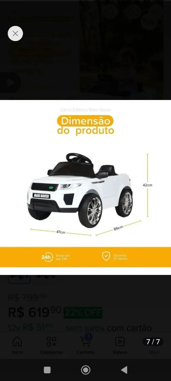 Carro elétrico infantil  - Foto 5
