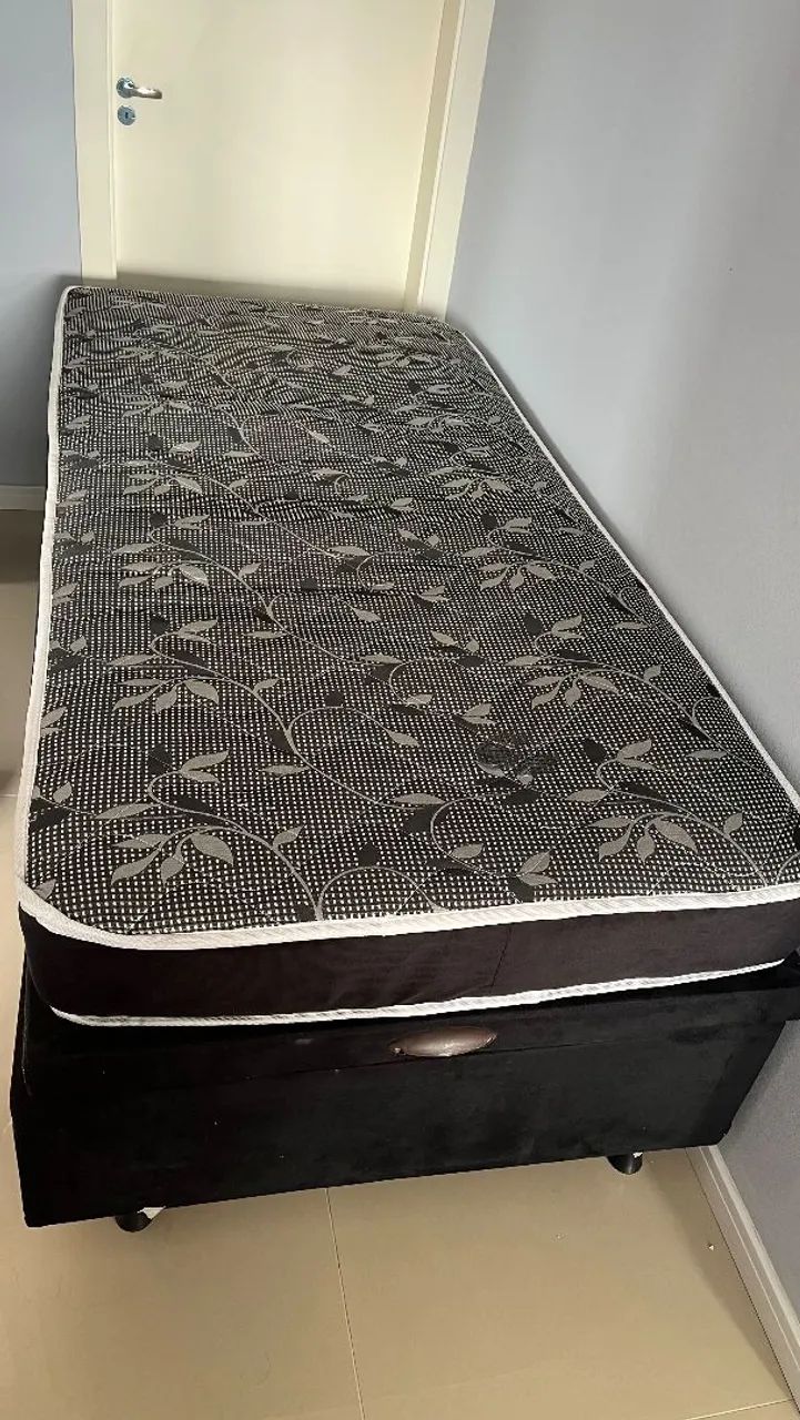 Cama de solteiro baú + colchão com molas  - Foto 3