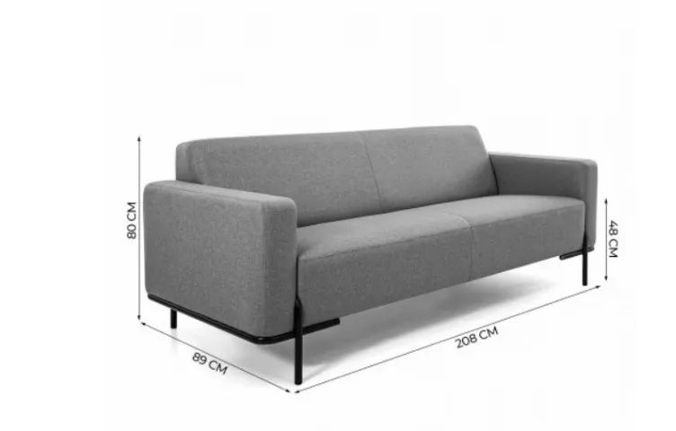 Sofá de Linho 3 Lugares Herval Urban, Cinza, 208 cm - perfeito estado. - Foto 2