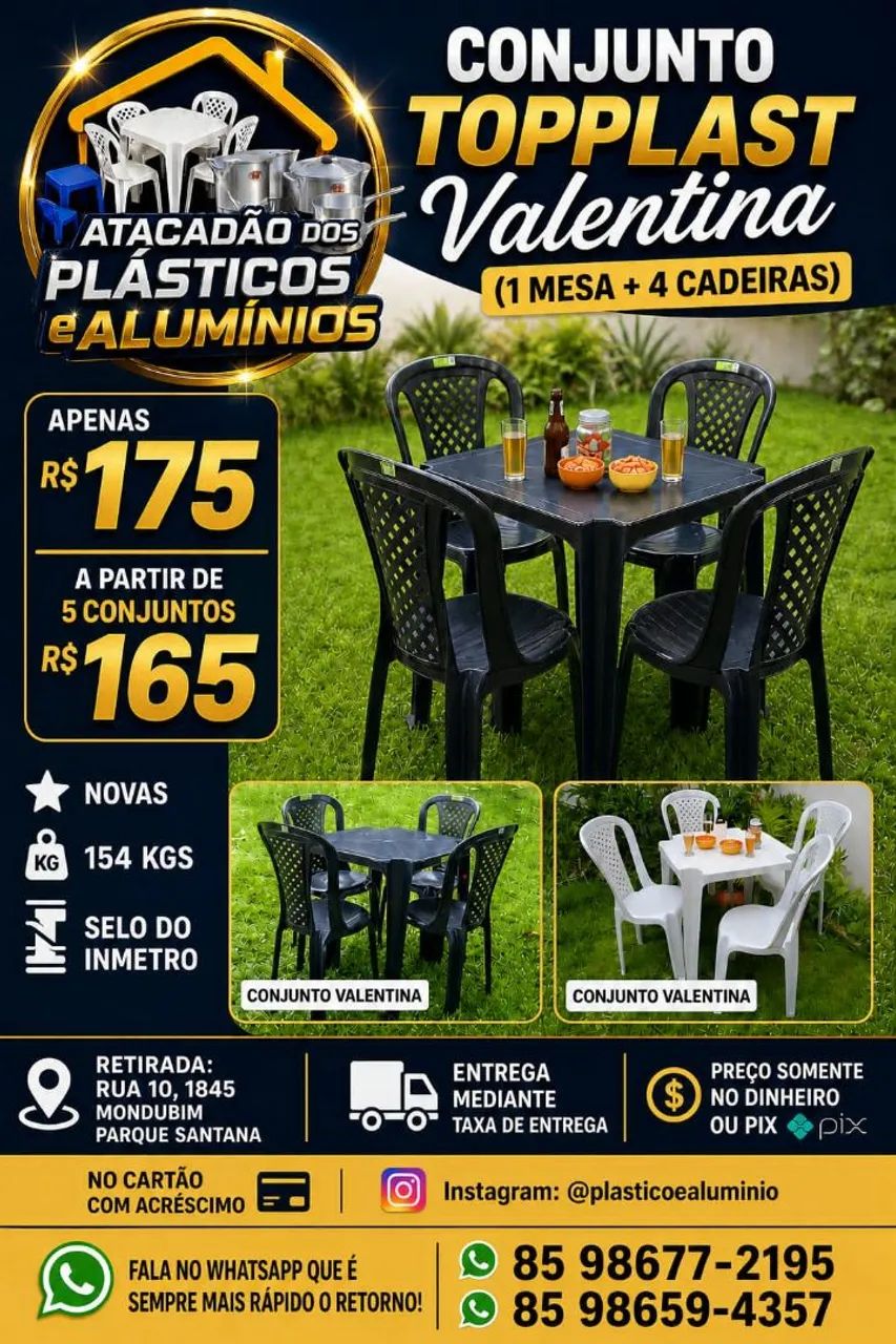 Conjunto de mesa e cadeiras