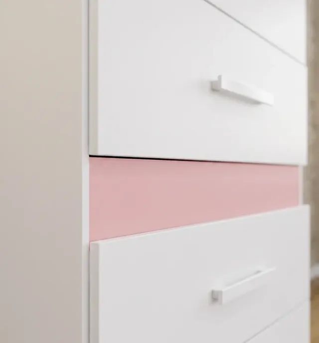 Cômoda 4 Gavetas Branco Rosa Nova 70cm em MDP - Foto 4
