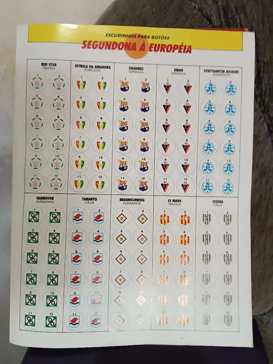 Futebol de botão _ escudos