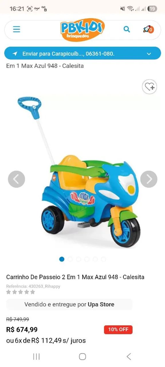 Carrinho De Passeio 2 Em 1 - Foto 2