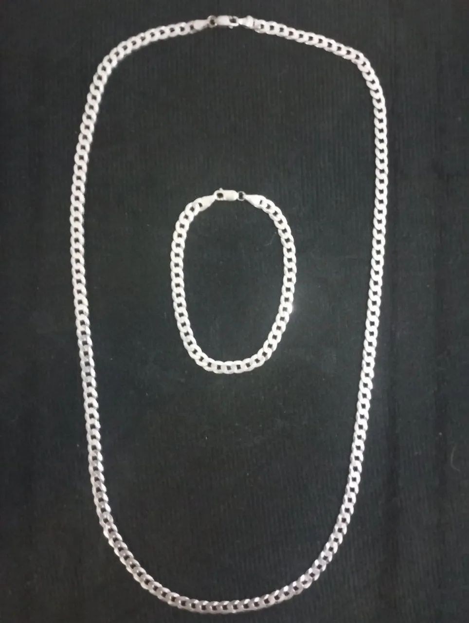 Conjunto de prata 925 (cordão e pulseira) - Foto 2