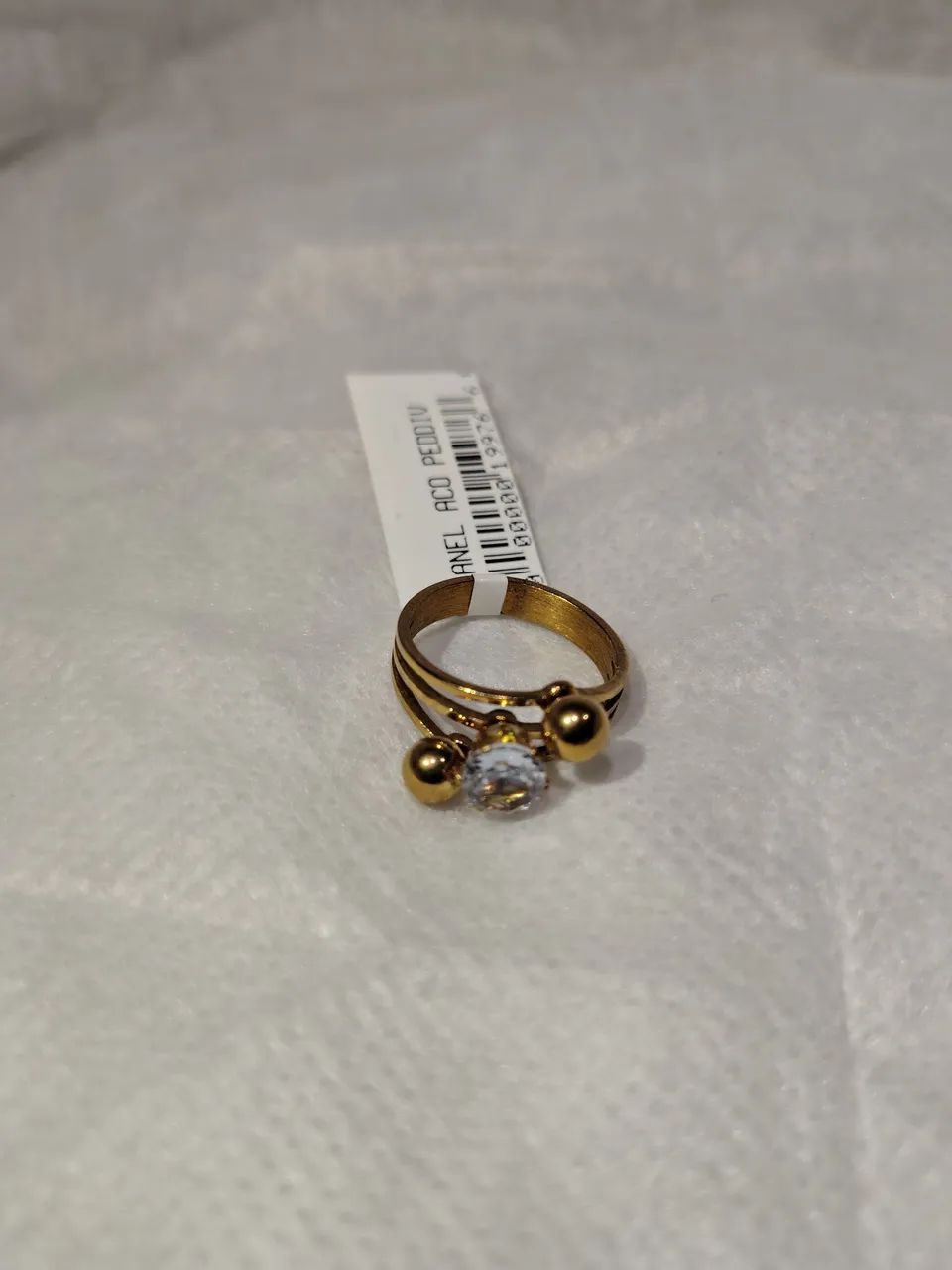 Anel feminino Dourado Com Pedra  - Foto 5
