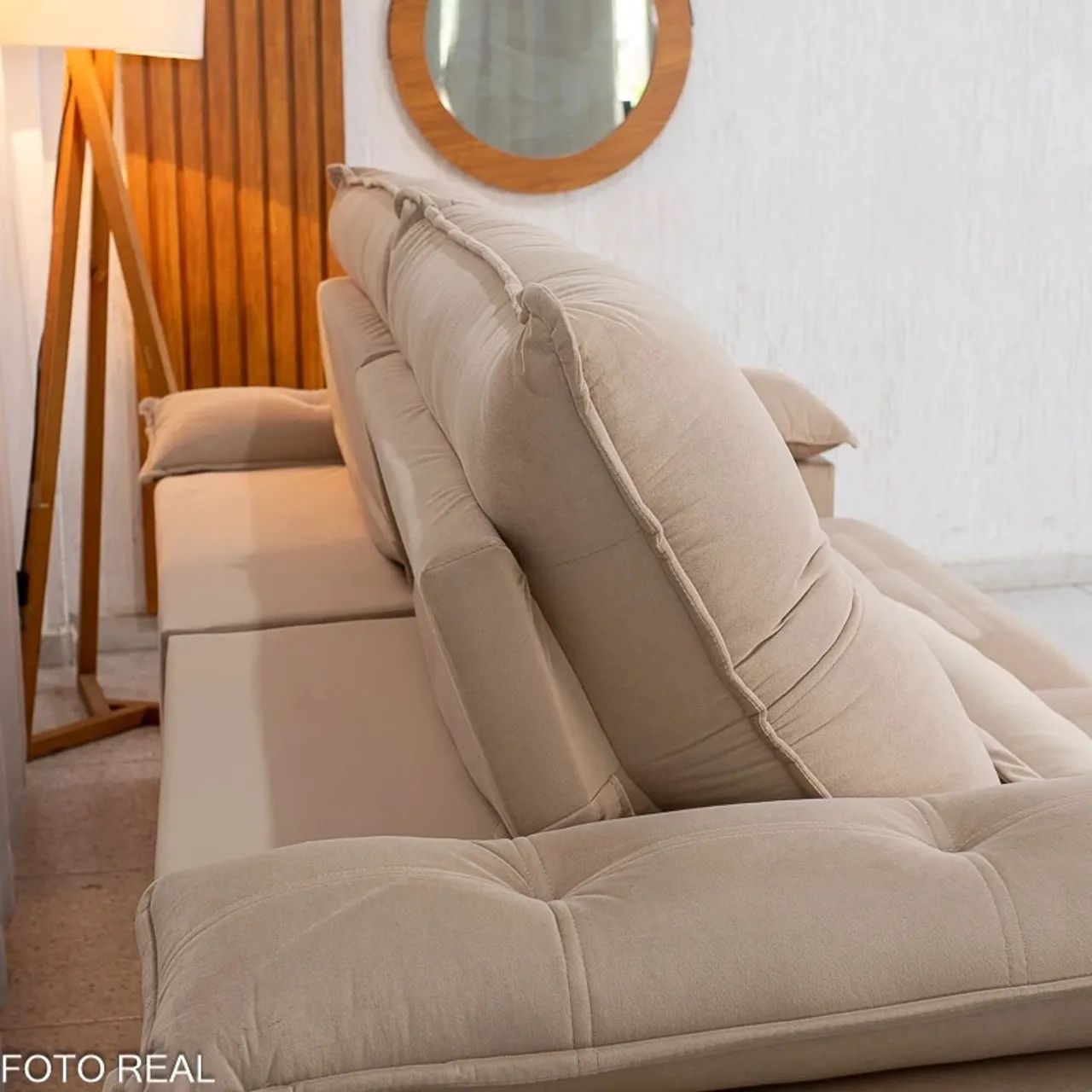 Sofá Retrátil Reclinável Bella 2.30m Veludo D33 e Molas Ensacadas Entrega Rápida - Foto 5
