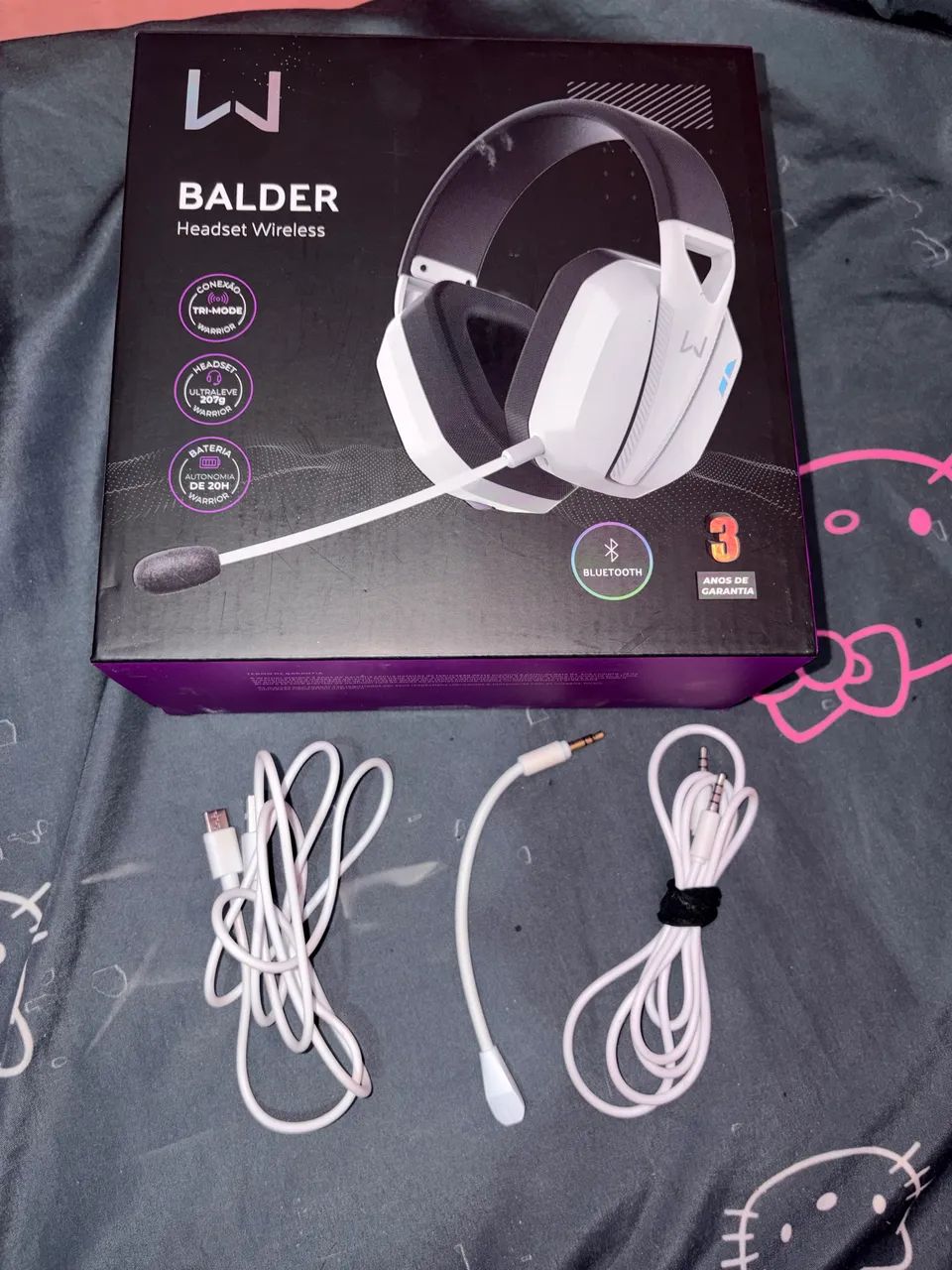 Headset Gamer Warrior Baldor Wireless Bluetooth - Branco - Foto 3