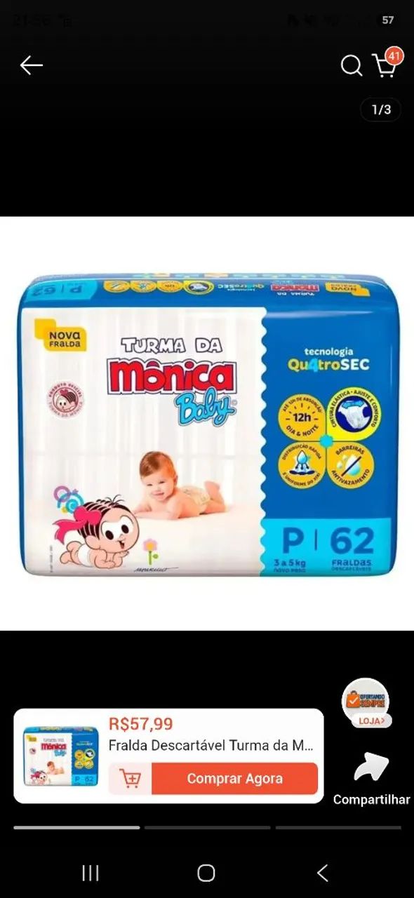 Fralda p turma da monica 