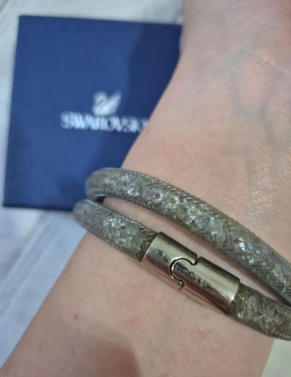 Pulseira Stardust Swarovski Original Dupla (Com Caixa) - Muito Brilho! - Foto 3