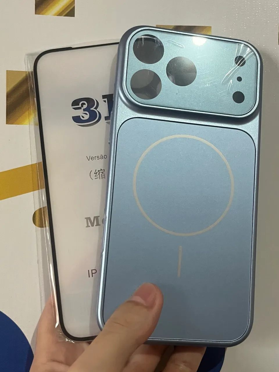 KIT CASES AG GLASS + PELÍCULA 3D COR AZUL GLACIAL IPHONE 17 PRO MAX / IPHONE 18 PRO MAX - Foto 5