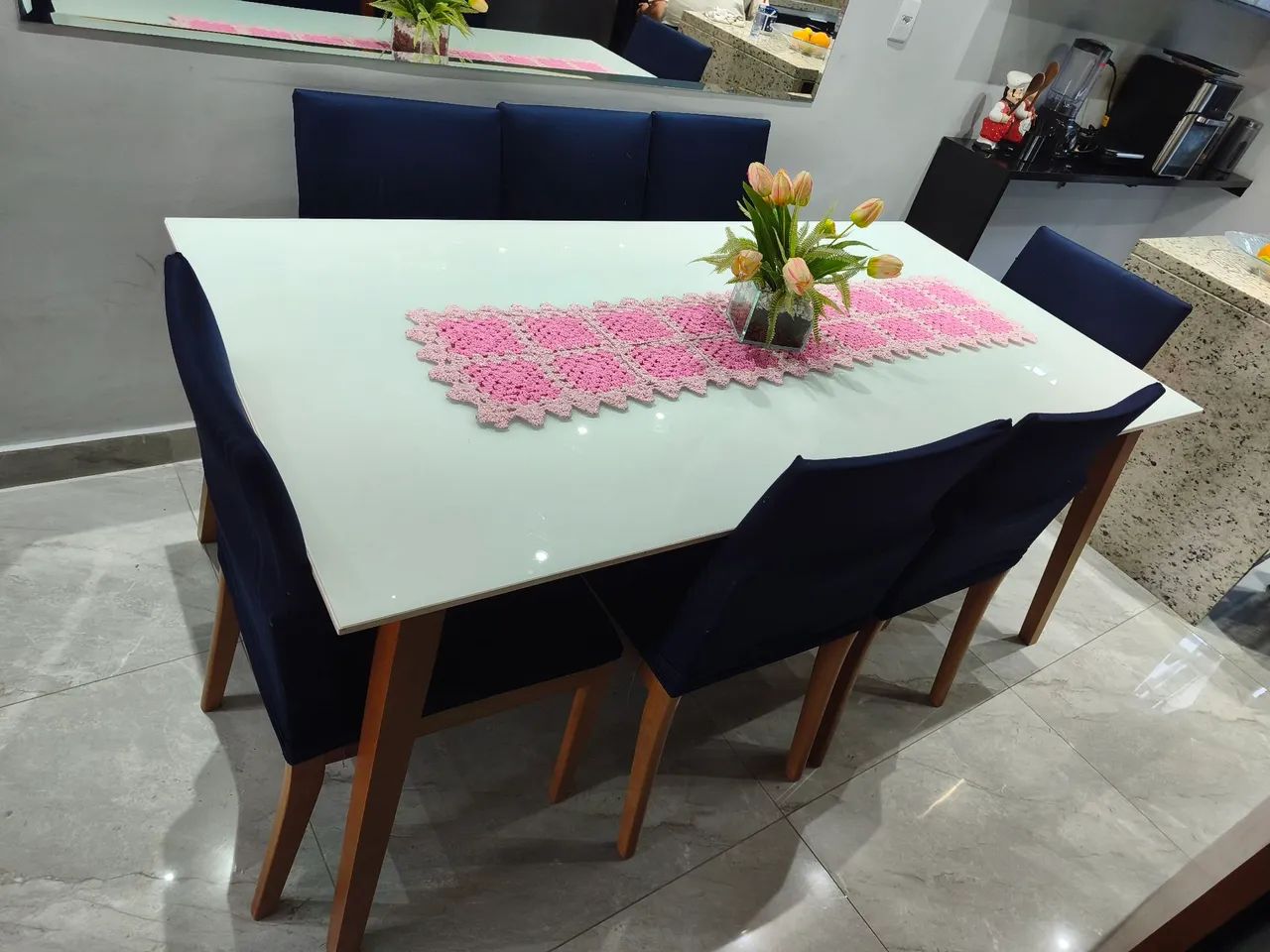 Conjunto de mesa e 8 cadeiras  - Foto 4